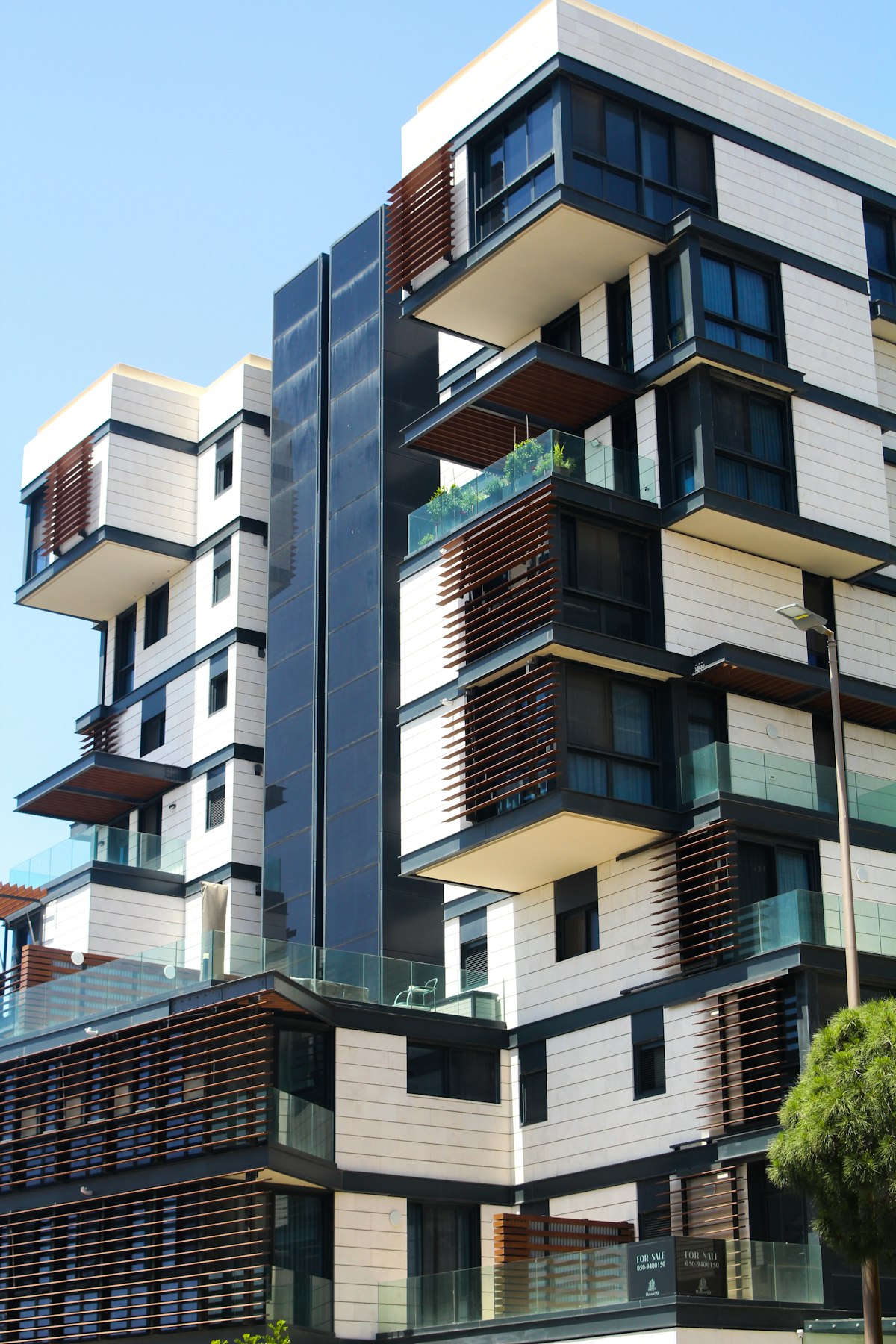 Premium white concrete residential building